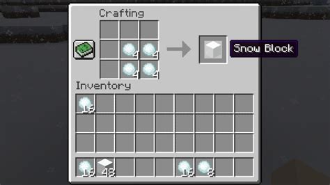 Minecraft how to make snow blocks