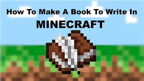 Minecraft how to write in a book