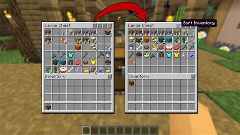 Players can Shift-left-click any empty inventory slot to cycle through sorting by item ID, item name, item group, or item value (see Sort Modes for more detail on each sort mode). Players can Shift-right-click any empty inventory slot to cycle between double-click and single-click mode, or disabled sorting.. 