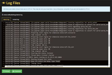 Minecraft log file reader.  Essentially I’ve moved to 2 scripts, one e...