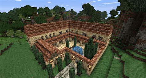 Roman Styled Villa/House I made a bit back, am very happy with how it came out,, figured would share :). Interior is fully decorated, but you can do whatever you would like to it! Landscaping and terraforming is needed however, I didn't bother because I suck at terraforming lmao. Texture Pack used: Mizuno's 16 Craft Resource Pack ( https .... 
