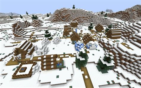 Minecraft seed for snow village. Seed: 5975401629402236175. We’ve mentioned a few great seeds for almost every biome except for snow. This seed is the perfect winter wonderland. You’ll spawn close to a frozen village surrounded by towering glaciers. 