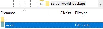 Minecraft server world folder.  This could be for backing it up or for p...