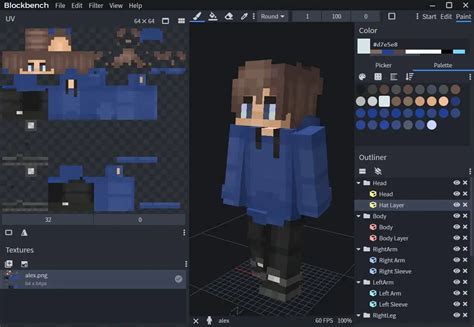 Minecraft skin editor.  Similar to player skins, the creative community has come up...