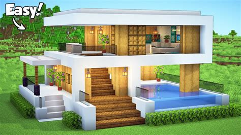 Minecraft small modern house tutorial