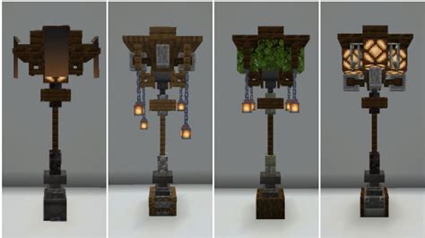 May 11, 2023 · Minecraft: Street Light Design Ideas Lamp Post Build Hacks. Minecraft Street Lamp Designs are player-created structures that serve as a source of light and decoration in the game. These lamps can be made using a variety of different materials, including wood, stone, iron, and even glowstone. . 