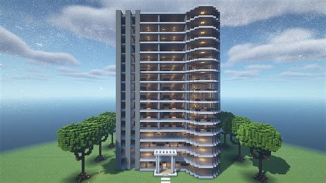 Minecraft tutorial How to build a modern hotel in Minecraft 8 with