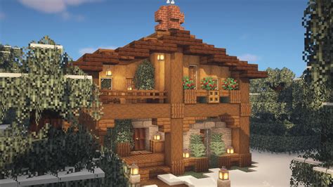 Minecraft wooden cabin. An easy and compact aesthetic wooden cabin. This cozy house have everything you need for your Minecraft world.If you enjoyed this video, please consider to l... 