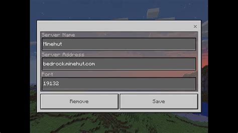 Minehut bedrock ip. After choosing a server you like, enter the IP address in the “server address” box in your Minecraft client and connect to it. To find this "server address" box first click “Multiplayer” in the Minecraft game menu and click "Add server". Now you can type the server IP address in the "server address" box. 