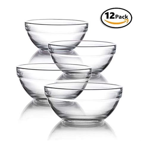 Mini 3.5 Inch Glass Bowls 4 oz Capacity - 12 Pack