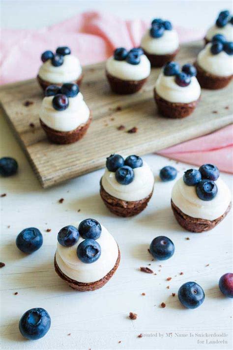 Mini Blueberry Cream Cheese Brownies Bites - landeelu.com