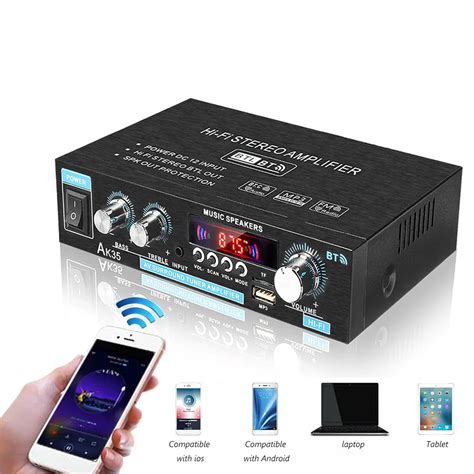 Mini Bluetooth Power Amplifier; Stereo Hi-Fi Digital Amp 2.0 …