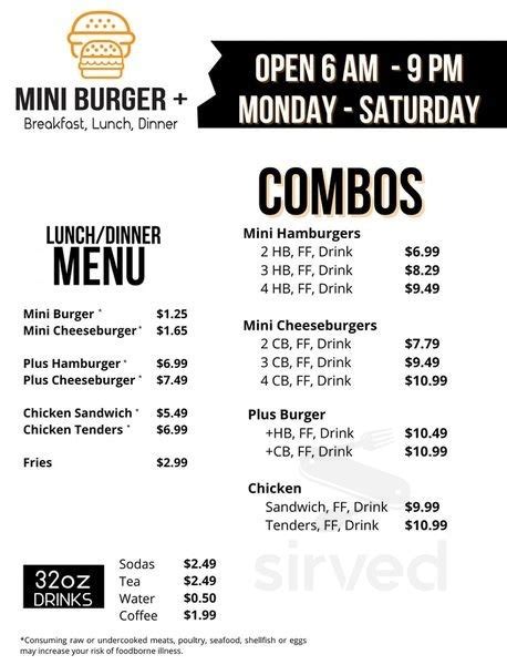 Mini Burger Delivery Menu - Cookeville Order Online