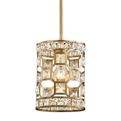 Mini Crystal Cylinder Gold Pendant Light Wayfair