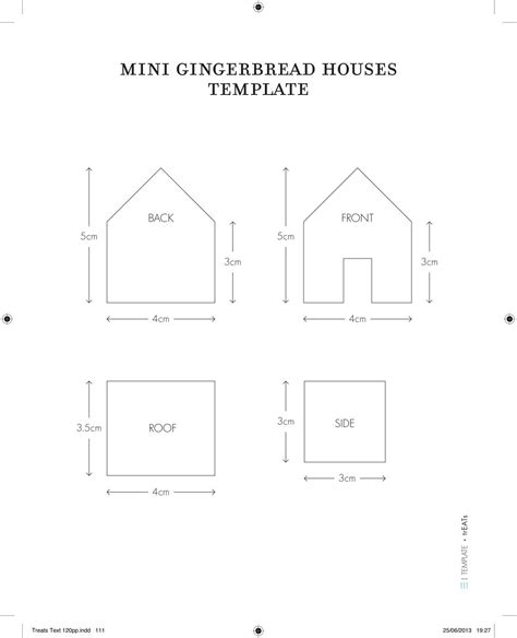 Mini Gingerbread House Template Measurements