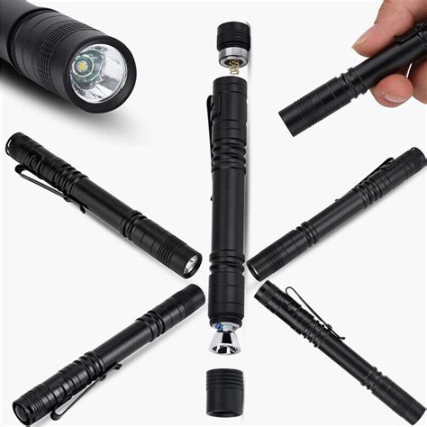 Mini LED Flashlight Clip Light Penlight Pocket Portable Pen ... - eBay