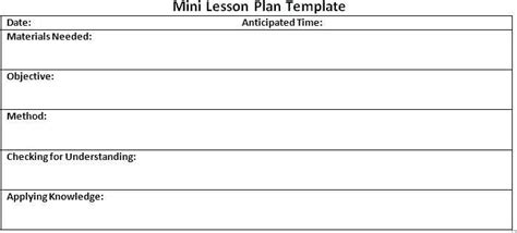 Mini Lesson Plan Template Beautiful Uft Lesson Plan Template Uft Unit