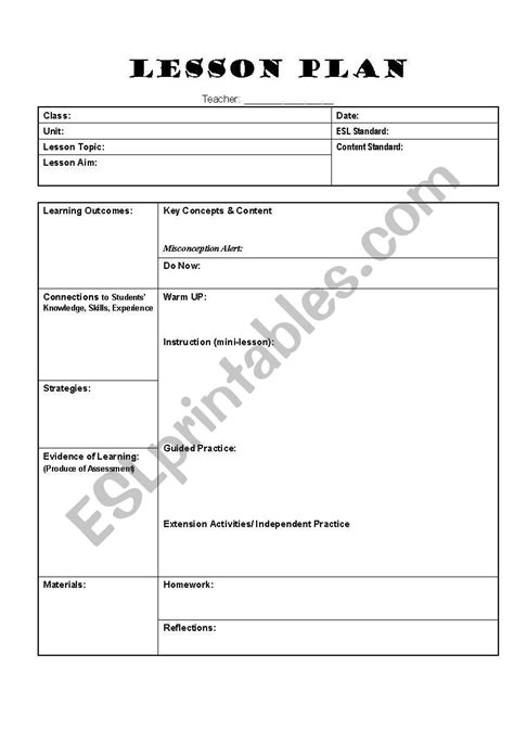Mini Lesson Plan Template PDF Lesson Plan Teaching
