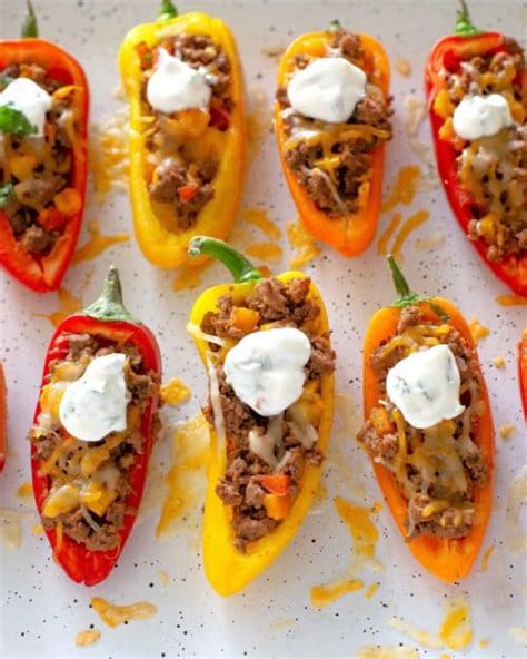 Mini Taco Stuffed Peppers - The Girl Who Ate Everything