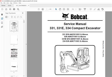 Mini excavadora bobcat 331 331e 334 manual de servicio aacs11001 a9k711001. - Where can i find solution manuals download.