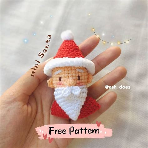 Mini santa crochet free pattern.  Stands 14in/36cm.  PDF FREE PDF FREE The...