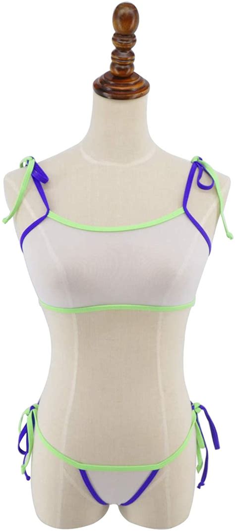 free delivery extreme mini micro Tiny zip zipper bikini G String Thong neon