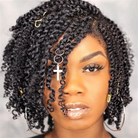 Hairstyle Ideas. Mini twists on natural hair with flower claw clip @ma.kaiah. 510. M. Makaiah. 1. Box Braids Hairstyles. Braided Cornrow Hairstyles. Black Girl Braided Hairstyles.. 