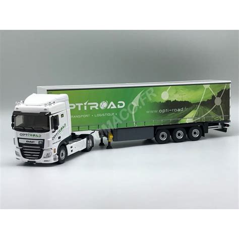 Miniature camion Daf xf my 2024 space cab tautliner "optiroad"