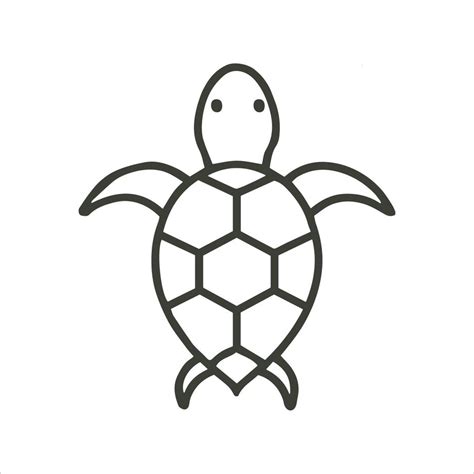 Minimal simple turtle outline vector art of tortoise. 14487828 Vector
