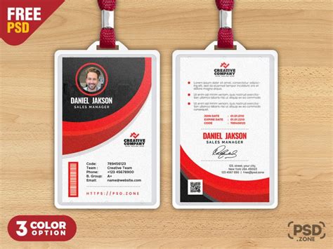 Minimalist Photo ID Cards Template PSD PSD Zone