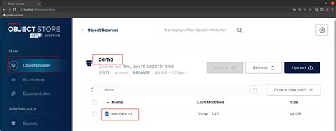 Minio rest api.  Builder has below methods to accept arguments.  It covers the core functionali...