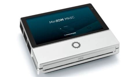 MinION Mk1C provides the power of nanopore sequencing in a fully portable device with. integrated real-time basecalling and data analysis, touchscreen operation, and wireless. connectivity. Sequence and analyse your samples in the lab or field, and easily standardise. assays across multiple sites or collaborators.. 