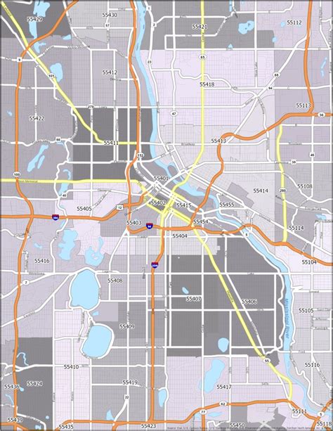 Minneapolis Zip Code Map GIS Geography