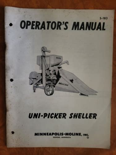 Minneapolis moline picker husker picker sheller operators manual. - Ford focus 2002 manuale di riparazione.