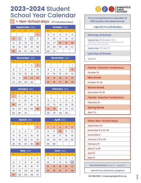 Minneapolis public schools calendar 2023-24. Careers Calendars Schools Graduation Dates Here Comes the Bus app School Contact Directory School Start and End Times Schools - PK-12 Student Placement Technology Support for Students & Families Visit Our Schools - See Dates! 