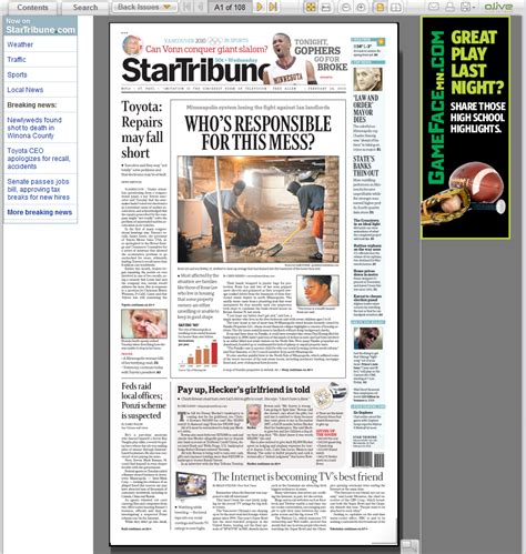 Minneapolis tribune e edition. Your source for Minnesota news today. Read articles, view photos or watch videos about news in Minneapolis, St. Paul, Duluth, St. Cloud, Rochester, and beyond. 