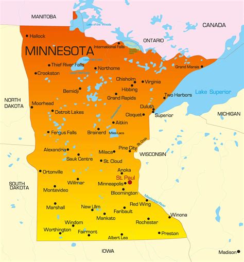 Minnesota Map Guide of the World