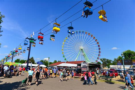 Minnesota fair. A sampling of events at the Minnesota State Fair. For a complete schedule, go to mnstatefair.org.. MONDAY, AUG. 29. SENIORS DAY: Special deals on select merchandise and food today! Mighty Midway ... 