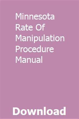 Minnesota rate of manipulation procedure manual. - Guide des compla ments alimentaires pour sportifs.