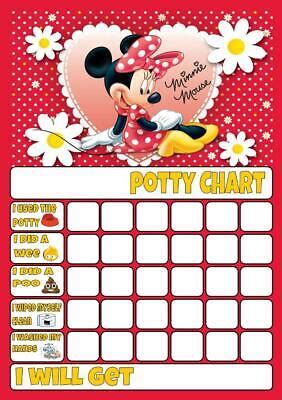 Minnie Mouse B Potty Toilet Training Reward Chart Free Stars Pen Ebay