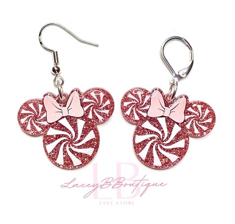 Minnie Mouse Dangle Earrings - Etsy