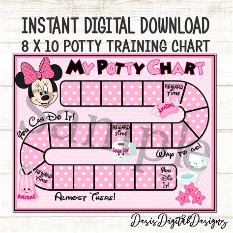 Minnie Mouse Potty Chart Potty Training Chart Minnie Mouse