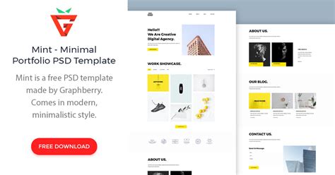 Mint Free Portfolio React Template Graphberry Com