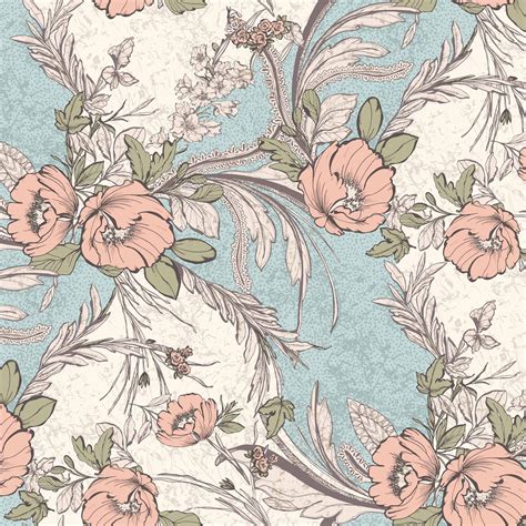 Mint Peach Large Floral Pattern Printed on HiMulti Chiffon Washed