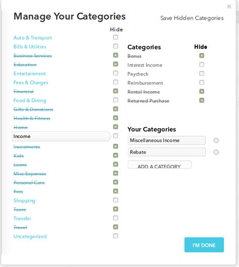 Mint.com - Hide Default Categories - GitHub