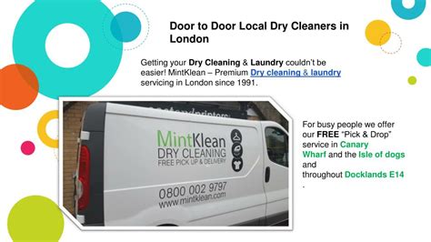 Mintklean Dry Cleaning 7 Lanark Square, London, E14 9RE