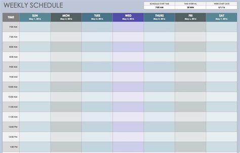 Minute Increment Time Sheet And Appointment Schedule B5E