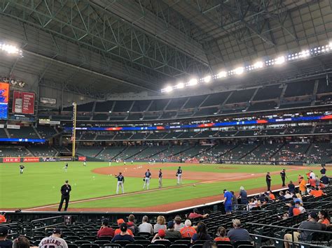  Seating view photo of Minute Maid Park, section 107, row 25, seat 10 - Houston Astros vs Seattle Mariners, Shared Anonymously. ... Section 107 is tagged with: . 