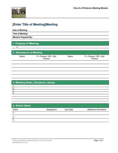Minutes Meeting Template Doc