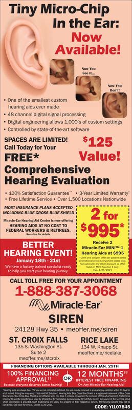 See all 48 Miracle Ear Coupons,get Valid miracle-ear.com Coupon Code now. Stores; Categories; TOP Coupon; DEAL; Miracle Ear Coupons . 1 Verified Coupons; 2 Added Today; $14 Average Savings; 10% Off COUPON. 10% off Promo Code . Miracle-Ear Coupon Code: Get an Extra 10% Off Select Items at Miracle-ear.com w/Coupon Code …. 